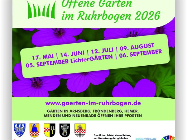 Offene Gärten im Ruhrbogen 2026