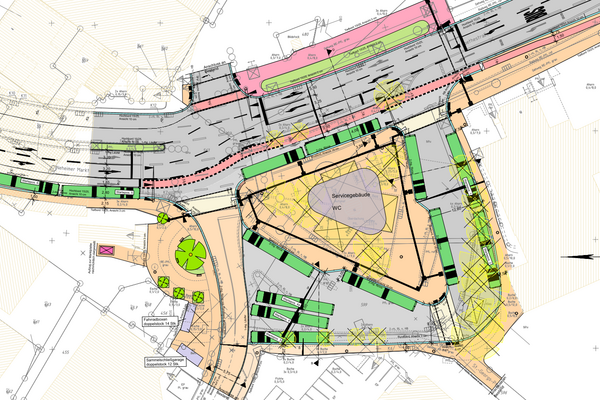 ZOB (Zentraler Busbahnhof) in Neheim - Aktueller Lageplan