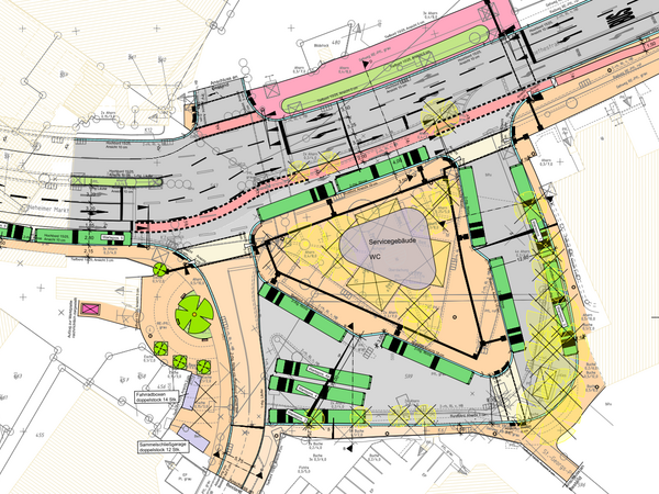 ZOB (Zentraler Busbahnhof) in Neheim - Aktueller Lageplan