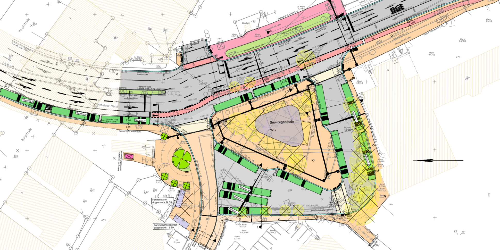 ZOB (Zentraler Busbahnhof) in Neheim - Aktueller Lageplan