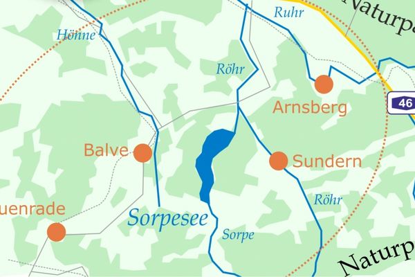 Grafische Karte der LEADERsein!-Bürgerregion am Sorpesee | © Stadt Arnsberg