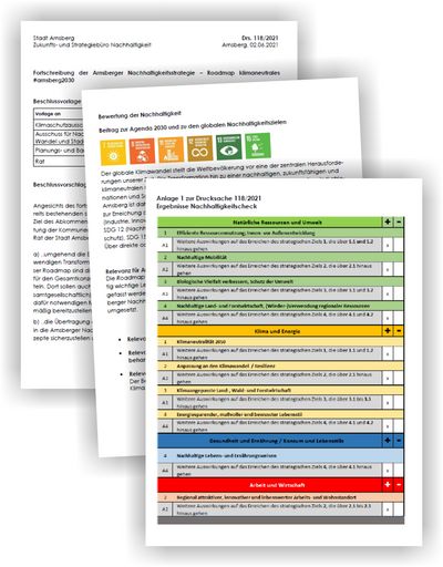 Nachhaltigkeitscheck bei Beschlussvorlagen