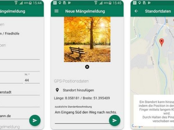 Screenshot Melde App Arnsberg
