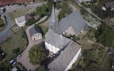 Luftbild des Klosters Oelinghausen